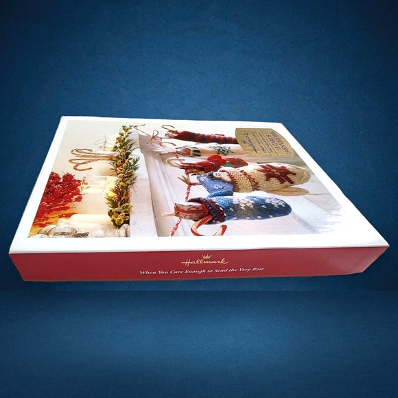 Knitted Snowflake Fireplace Christmas Stockings Vintage Hallmark Greeting Cards - Picture 6 of 6